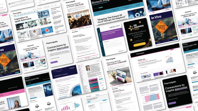 Collage of the various marketing solutions Pharma Ignite offers.