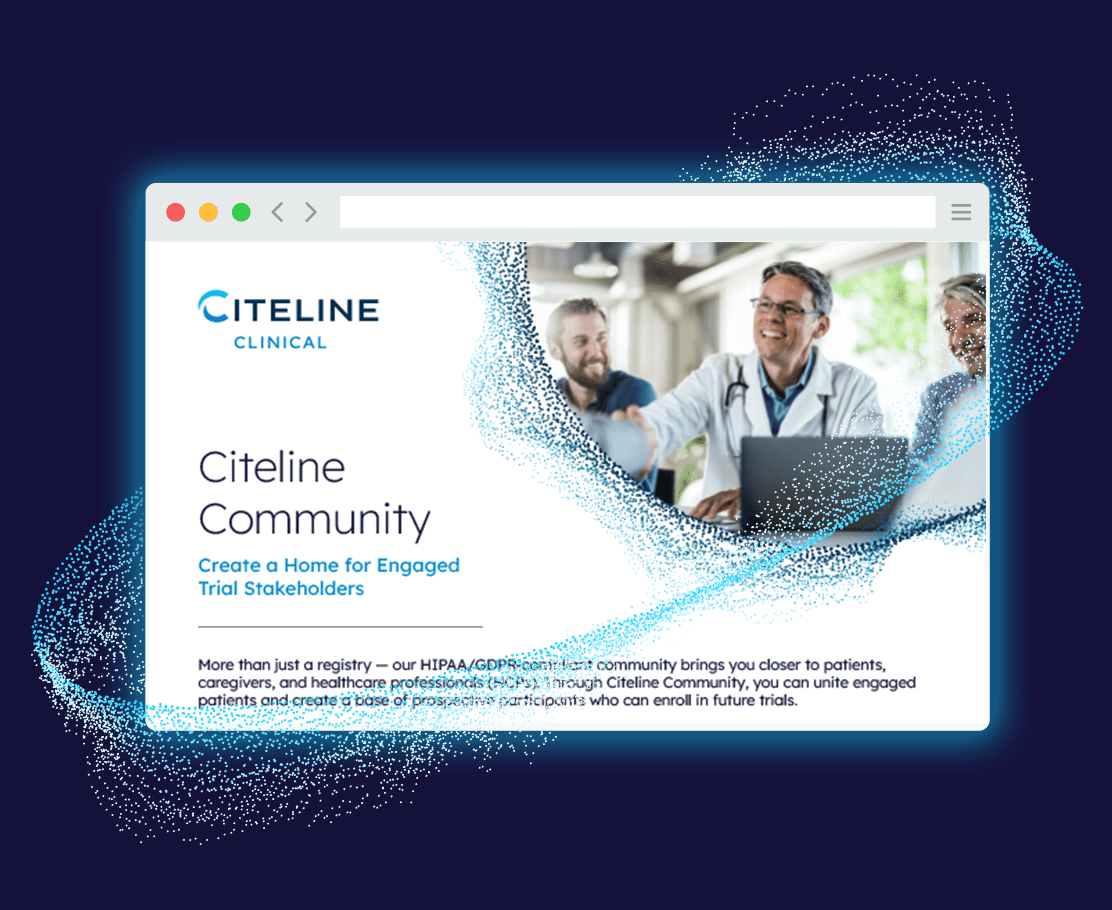 Preview of the Citeline Community product information flyer PDF available for download.