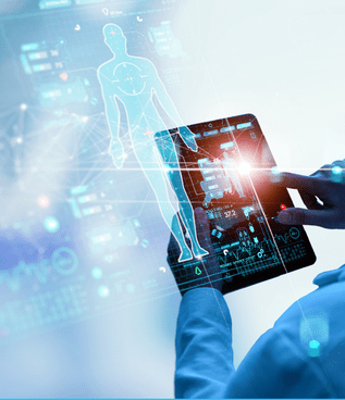 A digital representation of the future of healthcare, showcasing the integration of technology and medicine.