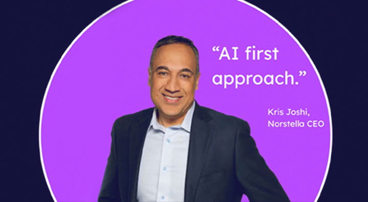Portrait of Kris Joshi who is the new CEO of Norstella.