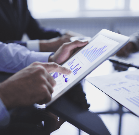 Citeline professionals monitoring disclosure regulations on a tablet device.